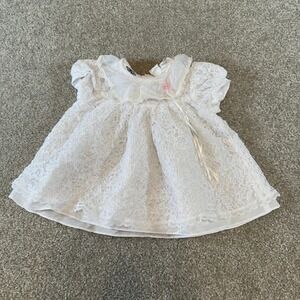 I'm Wearing Kloz Baby Girl White Lace Dress 12M Vintage Style Baptism Easter